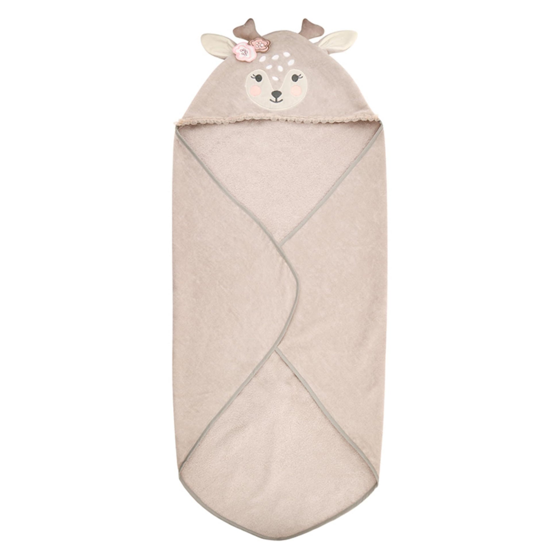 Stephan Baby Hooded Towel - 100% Cotton with Fun Animal Design for Infants and Toddlers, 31 Square, Fawn
