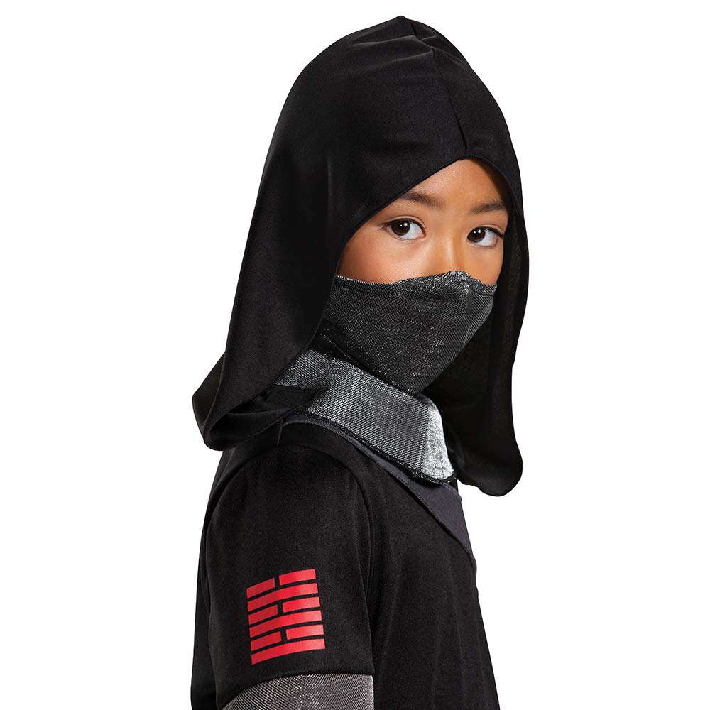 Girl'S Snake Eyes Costume For Kids, Deluxe Official Gi Joe Costume With Mask, Child Size Small (4-6X) Black