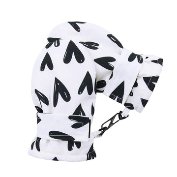 Lined Fleece Toddler Mittens Kids Winter Warm Gloves Child Ski Gloves Waterproof Snow Baby Mitten For Boys Girls White S