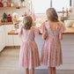 2Bunnies Girl Paisley Lace Back A-Line Tutu Tulle Party Flower Girl Dress (All Lace Flutter Sleeve Knee-Dusty Pink, 7/8)