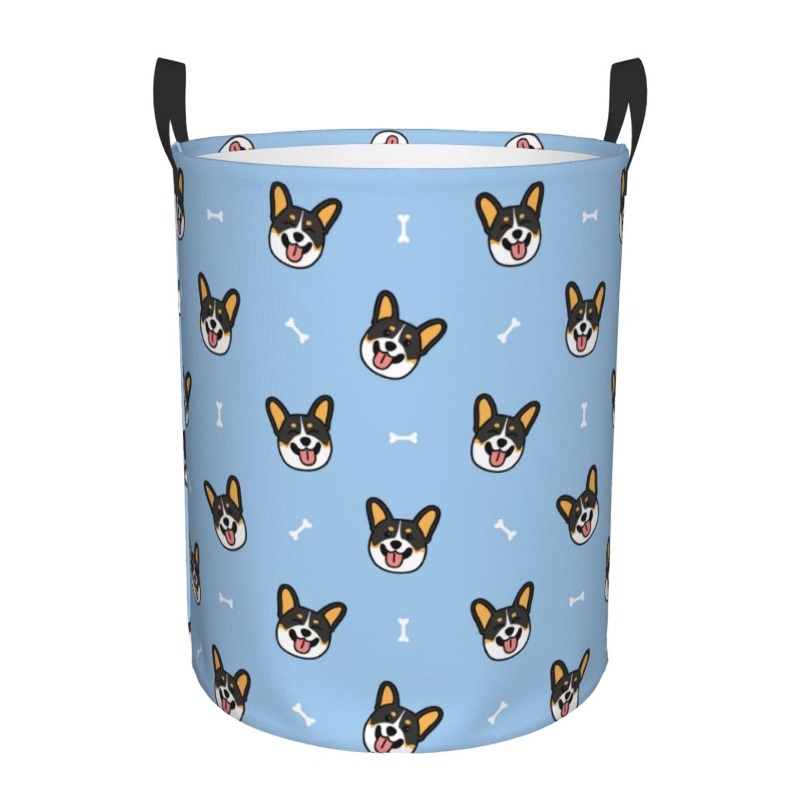 Pevtufa Corgi Dog Foldable Laundry Basket Organizer,Fabric Clothes Toy Storage Basket Nursery Hamper Storage Bin For Household B