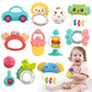 Qizebaby Baby Toys 6 to 12 Months, 12PCS Rattle Baby Teething Toys, Shaker Grab and Spin Rattles Toy, Music Learning Toys for 0 