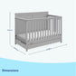 Graco Hadley 5-in-1 Convertible Crib with Drawer (Pebble Gray) - GREENGUARD Gold Certified, Crib with Drawer Combo, Full-Size Nu