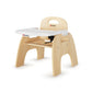 Foundations Easy Serve 9 Wood Feeding Chair for Toddlers, Adjustable Harness, Removable Dishwasher Safe Tray, No Tip    Base, Ba