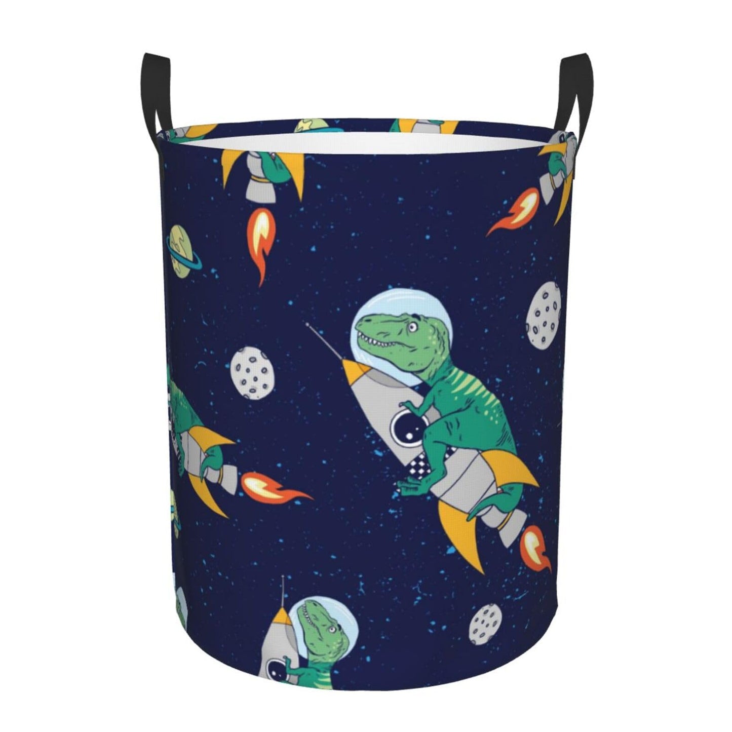 Pevtufa Astronaut Dinosaur Foldable Laundry Basket Organizer,Fabric Clothes Toy Storage Basket Nursery Hamper Storage Bin For Ho
