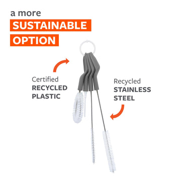 Full Circle Little Sipper Bottle And Straw Detail Cleaning Brush Set, One Size, Grey