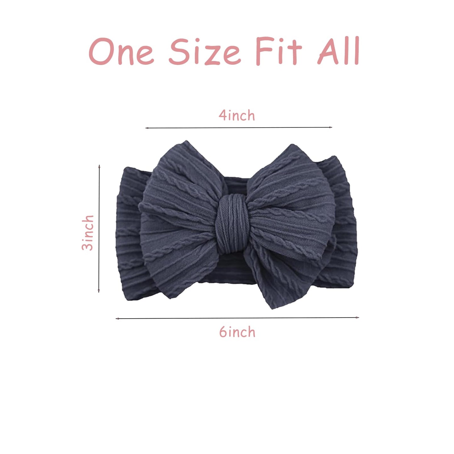 Chiduerm Baby Bows Headbands Nylon Hairbands Baby Girl Bows Hair Accessories For Infant Toddler Essentials(White Grey Blue, Mid)