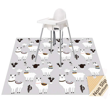 Baby Splat Mat For Under High Chair, 51 X 51 Inch Splash Mat, Waterproof And Washable Spill Mat, Anti-Slip Floor Protector