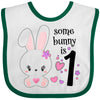 Inktastic Somebunny Is One- First Birthday Bunny Baby Bib White And Green 34331