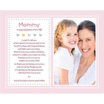 Mommy Gift From Daughter, Baby, Toddler, A Special Poem From Me, 8X10 Inch Print Personalized With Name And Photo