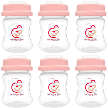 Nenesupply Storage Bottles Collection Bottles for Spectra S1 S2 Motif Luna Breast Pumps 6 pc 4.7oz 140ml With Collar and Sealing