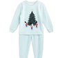 Cherry Crumble Sky Blue Applique Polyester Full Sleeves Round Neck Christmas Wear Regular Fit Applique Winter Nightsuit for Boys