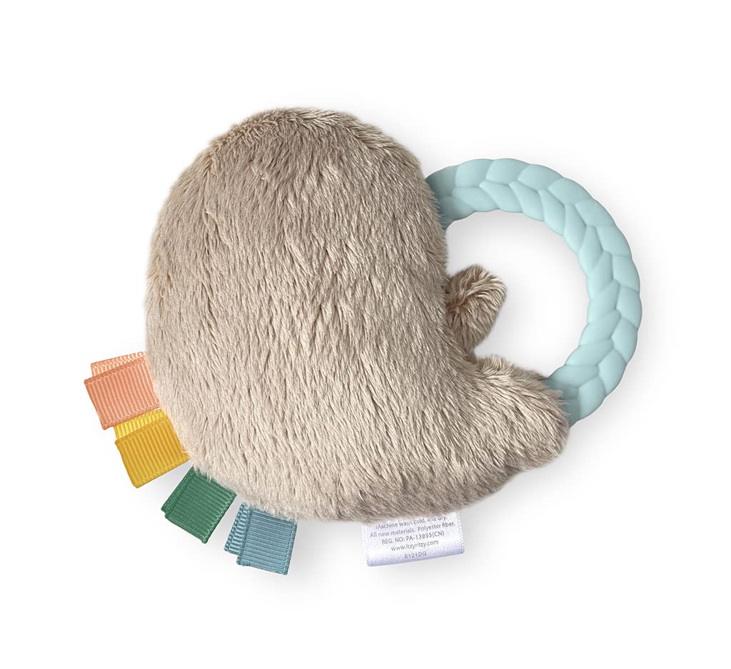 Itzy Ritzy - Ritzy Rattle Pal Plush Rattle Pal with Teether, Sloth, (PRT8317)