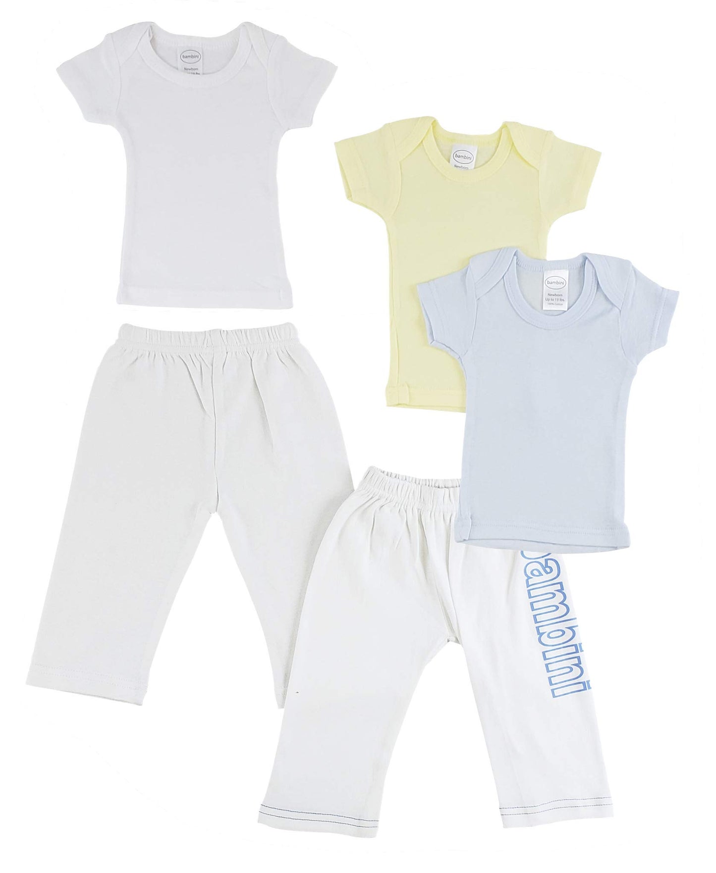 Bambini Infant Boys T-Shirts And Track Sweatpants - Medium White/Blue