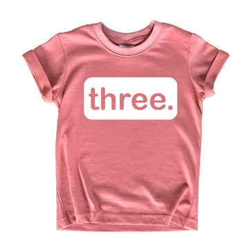 3Rd Birthday Girl Outfit 3 Year Old Girls Shirt Three Shirts 3T Toddler Third (White On Mauve, 3 Years)