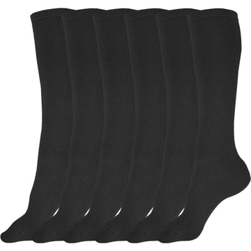 Judanzy 3 Pairs Of Boys And Girls Solid Knee High Uniform Socks For School, Soccer, Football, Afo Etc. (2-4 Years, Black)