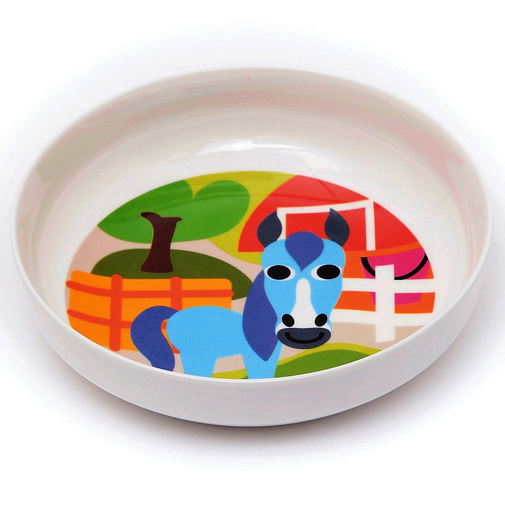 French Bull 4Pc Toddler Kids Feeding Melamine Tableware Flatware Bpa Free Dishwasher Safe, Durable Plate, Cup, Bowl, Divided Tra