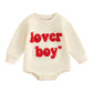 Yingisfitm Baby Boy Valentines Day Outfit Sweatshirt Romper Long Sleeve Bubble Onesie Newborn Winter Clothes Lover Boy (Beige-Lo