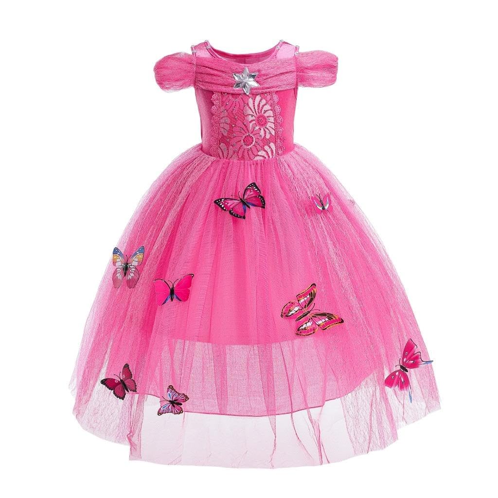Dressy Daisy Toddler Girls' Princess Fancy Dress Up Costume Christmas Halloween Outfit Butterfly Size 4T Hot Pink