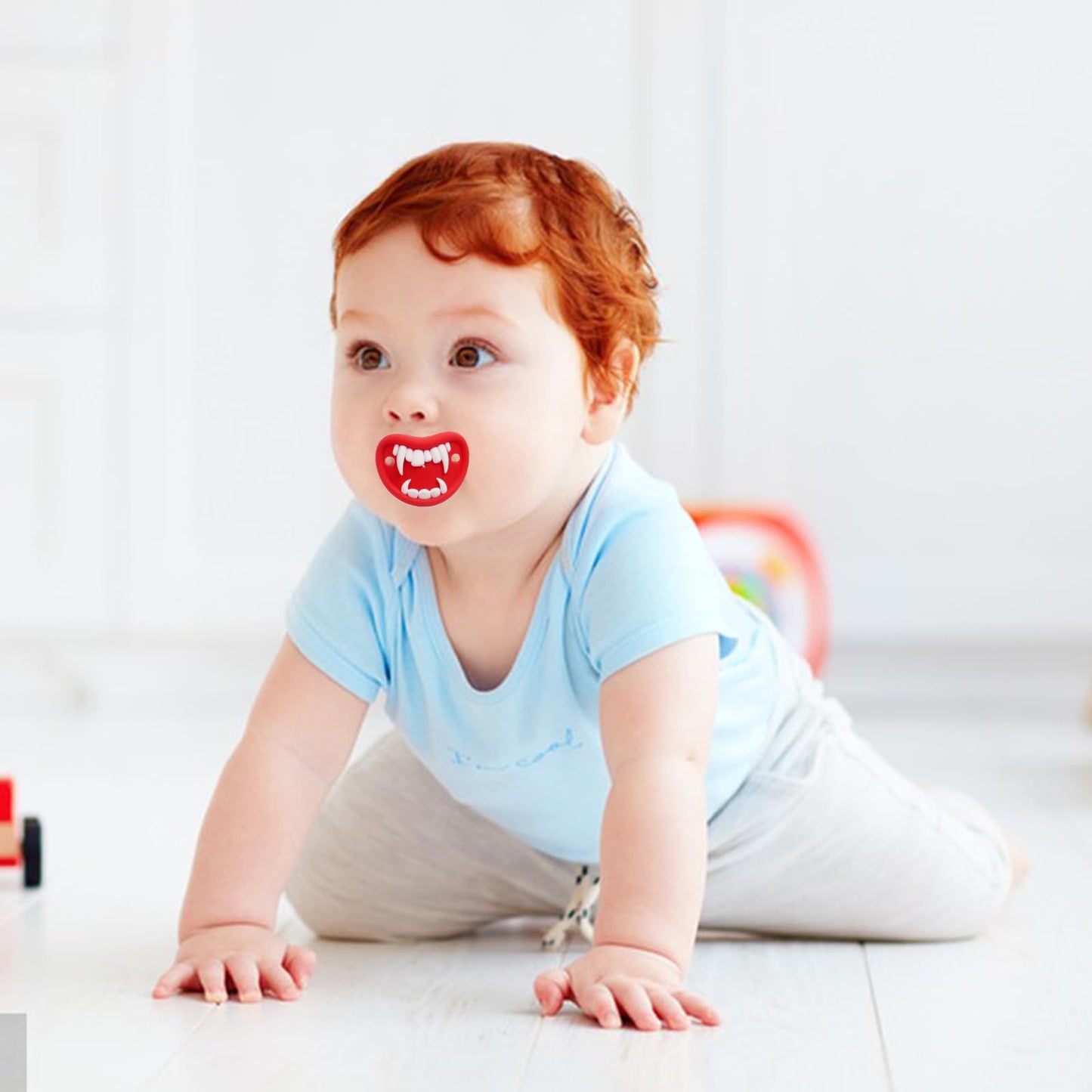 Ersihua Funny Baby Pacifiers,Mustache Pacifiers For Babies 0-18 Months,Baby Teeth And Vampire Pacifier Funny Pacifier Bpa Free