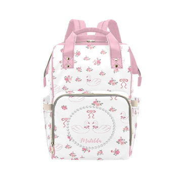 Personalized Baby Diaper Bag Backpack for Women, Custom Name Nursing Mommy Daypack, Diaper Bag for Girls Boys, New Mom Gifts (Sw