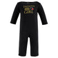 Hudson Baby Unisex Baby Cotton Coveralls, Girl-Daddy Red Black, 0-3 Months