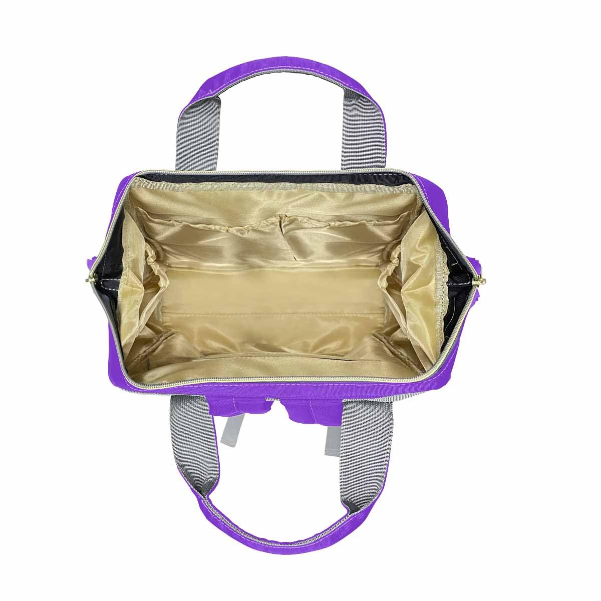 Artsadd Custom Made Diaper Bags For Men Women, Customized Gradient Purple Glitter Diaper Bag Cute Tote Bags Personalized Mommy N