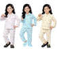 Chiclift Girls Cotton Night Suit Set, Full Sleeves, Pink, Blue and Yellow Bear Printed Pajama Set, Pack of 3  (11 Years12 Year