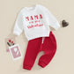 Valentine'S Day Infant Baby Girl Boy Outfit Clothes Letter Sweatshirt Top Elastic Waist Pants Set Fall Spring (White, 6-9 Months