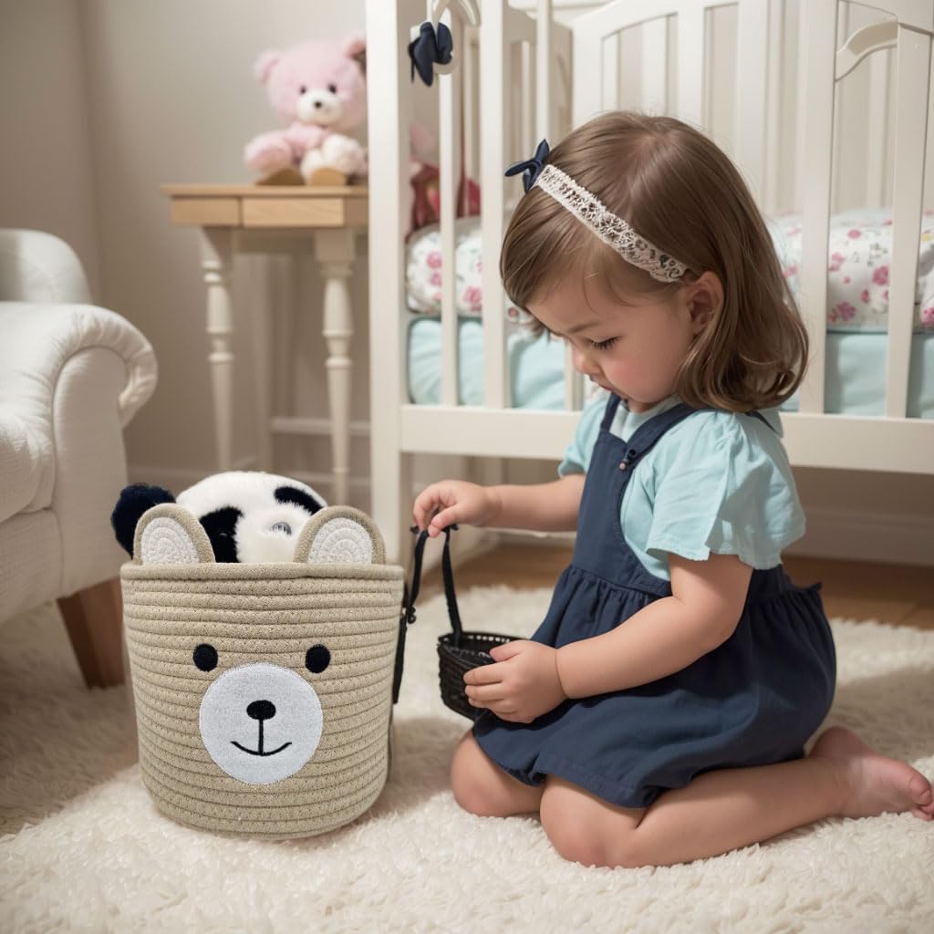 Bear Basket For Nursery, Baby Shower Basket, Baby Baskets For Storage, Kids Toy Basket And Laundry Basket, Storage Basket For Ch
