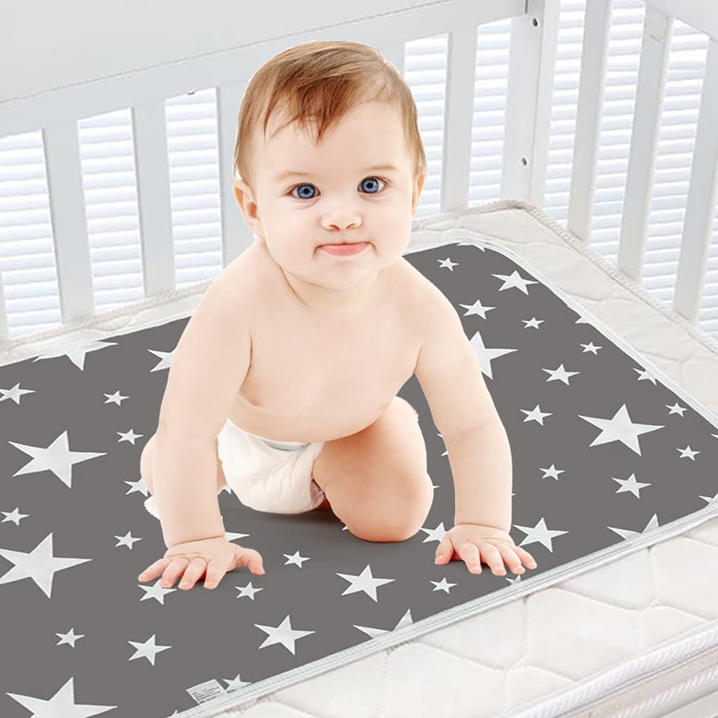 2 Pack Baby Diaper Changing Pad Maveek 19.6'' X 27.5'' Waterproof Changing Mat Portable Diaper Pad Travel Changing Mat Foldable