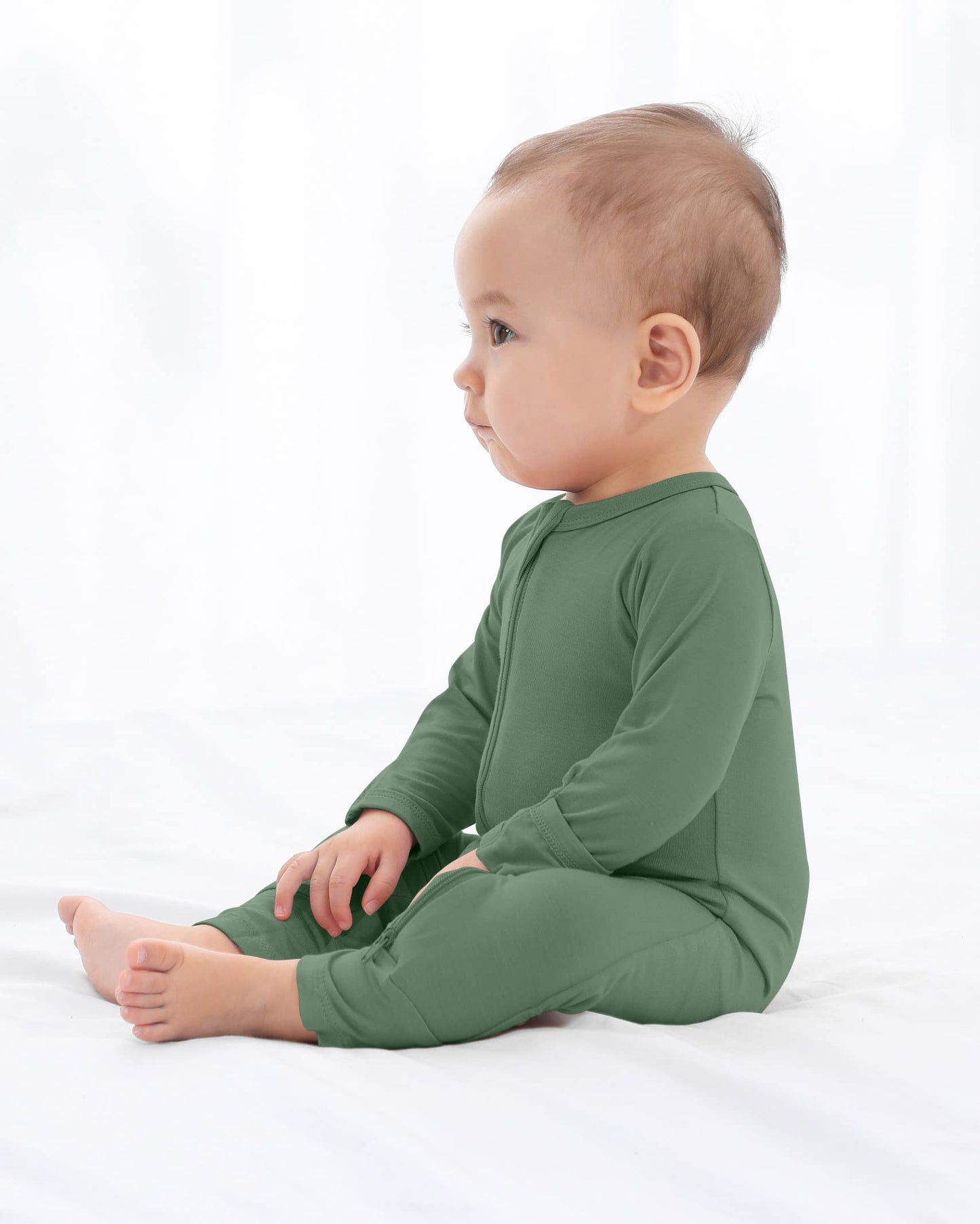 Guisby Baby Boys ' Snug-Fit Footless Rayon Pajamas, Infant Green Pajamas 3-6 Months