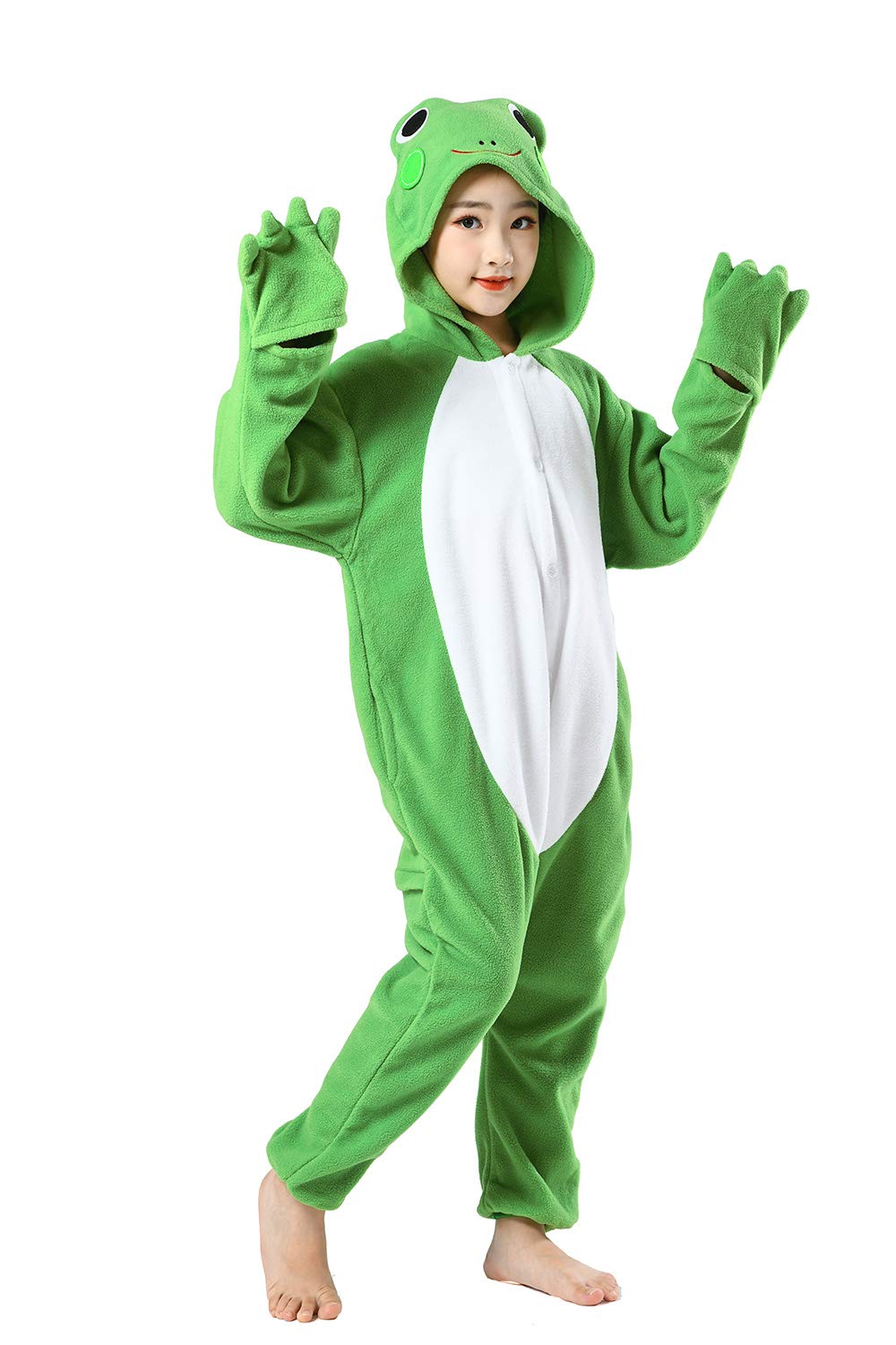 Canasour Frog Onesie Kids Green Halloween Cosplay Costume Outfit For Girls Unisex Animal One Piece Christmas Pajamas 6 Years Boy