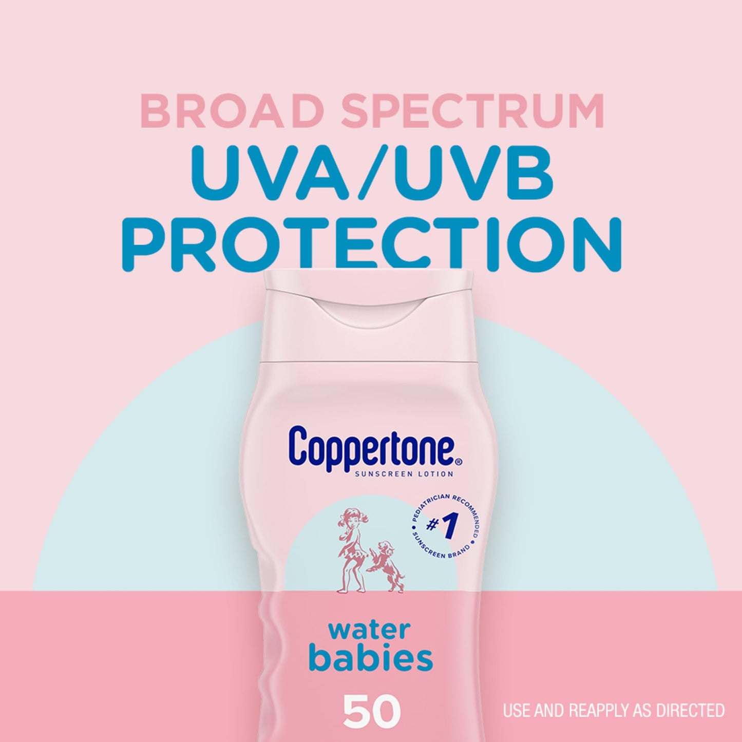 Coppertone WaterBabies SPF 50 Baby Sunscreen Lotion, Water Resistant Sunscreen for Babies, 8 Fl Oz