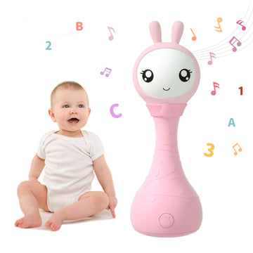 alilo Yoyo Talking Bunny Baby Musical Light-Up Rattle Toys 0-6-12-18 Months, Voice Mimicking Toys, Preloaded 90+ Audio Content, 
