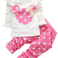 Avidqueen Cute Toddler Baby Girls Clothes Set Long Sleeve T-Shirt And Pants Kids 2Pcs Outfits (Whitepink, 3-6 Months)