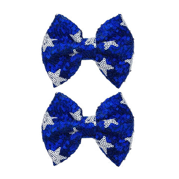 Koolgil 4.3-inch Glitter Sequins Bow Hair Clips Sparkly Cheer Barrettes Alligator Hairpins for Baby Girls, Kids, Teens and Women