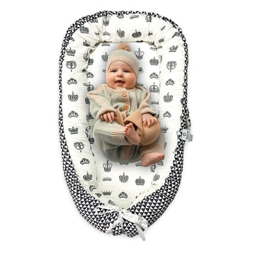 Baby Lounger - Portable, Adjustable Baby Nest For 0-24 Months, Soft, Cozy & Breathable Infant Floor Seat, 100% Cotton Newborn Es