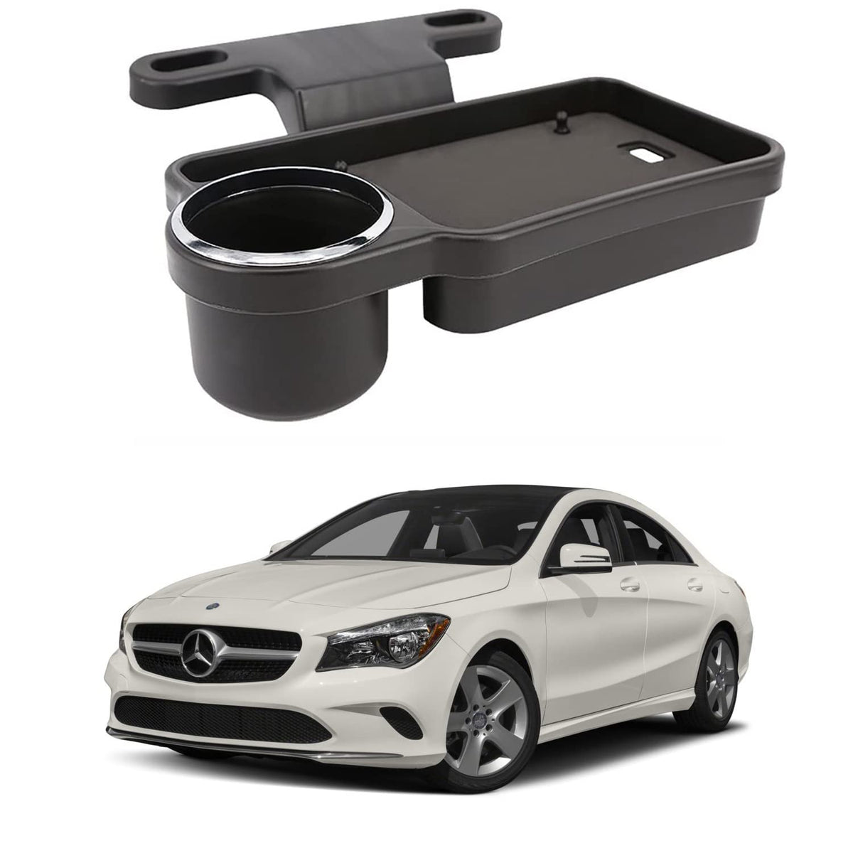 Oshotto (FT04) Foldable Car Auto Headrest Rear Back Seat Table Drink Food Cup Tray Holder Compatible with Mercedes Benz Cla  B