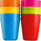 Plaskidy Kids Cups Set Of 12 Plastic Toddler Cups 8 Ounce Children Drinking Cups Tumblers - Reusable Dishwasher Safe Bpa Free Cu