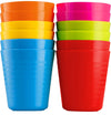 Plaskidy Kids Cups Set Of 12 Plastic Toddler Cups 8 Ounce Children Drinking Cups Tumblers - Reusable Dishwasher Safe Bpa Free Cu