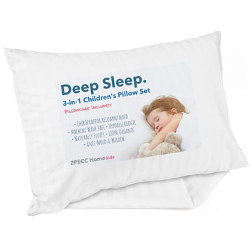 Zpecc Toddler Pillow With Pillowcase - 13 X 18 Organic Pillows For Sleeping, Soft Breathable Small Kids Pillow For Crib, Toddler