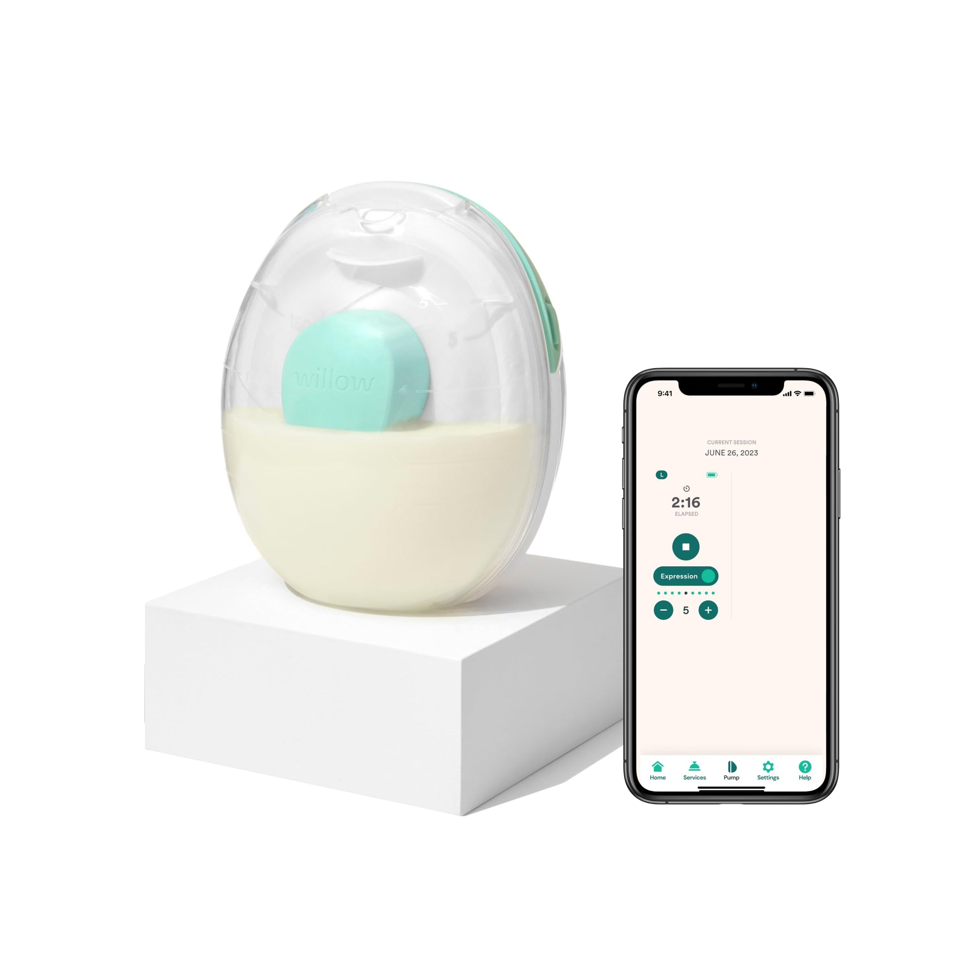 Willow Go - Hands Free Single Wearable Breast Pump - Portable, Electric, Cordless, 9 Levels Of Hospital Grade Suction Strength,