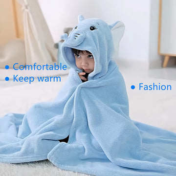 Beenific Baby Hooded Towel,Toddler Hooded Bath Towel Baby Towels And Washcloths Baby Bath Essentials(Blue Elephant)
