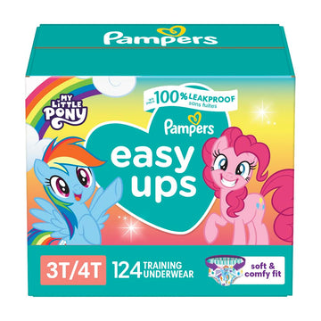 Pampers Training Pants - Easy Ups Girls & Boys - Size 3T-4T, 124 Count, My Little Pony Potty Underwear (Packaging May Vary)