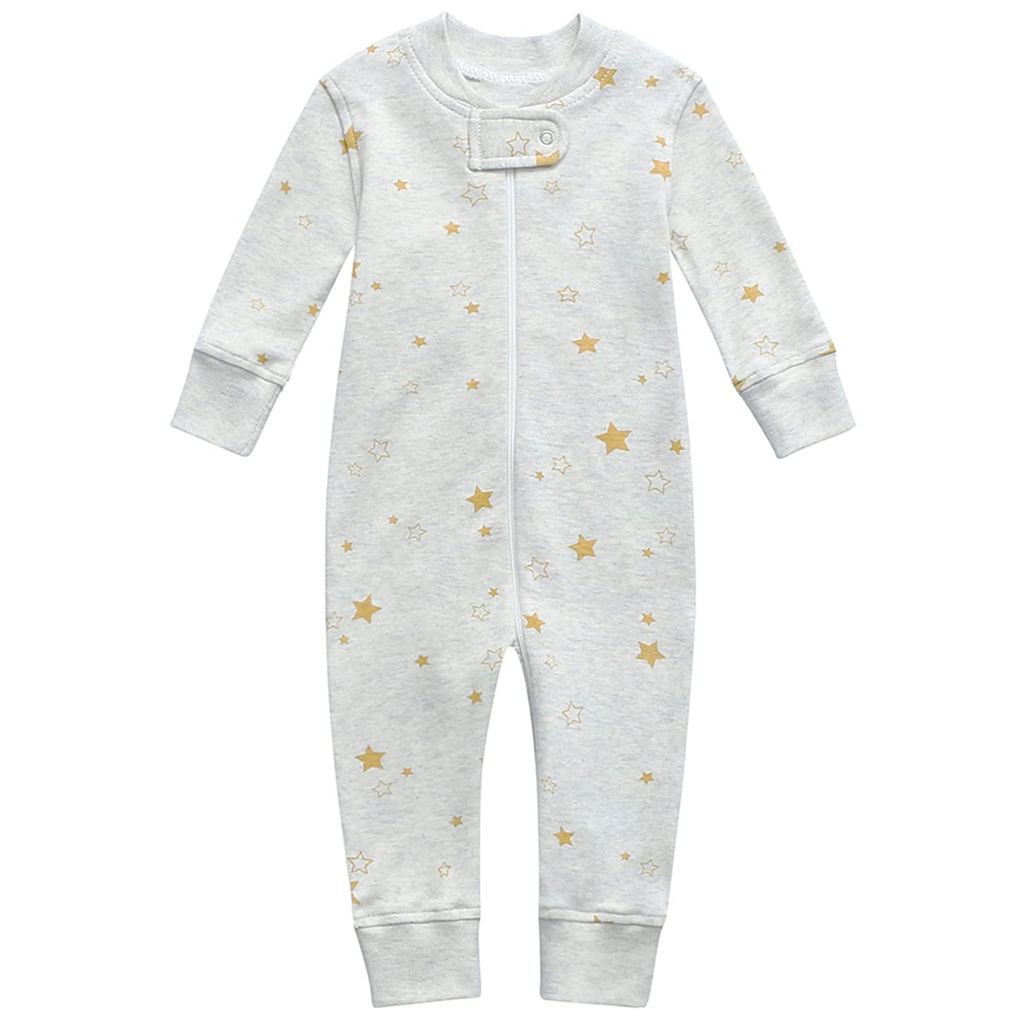 Owlivia Organic Cotton Baby Boy Girl Zip Up Sleep N Play, Footless, Long Sleeve(18-24 Months, Crocodile & Golden Star)