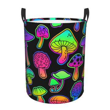 Pevtufa Bright Mushrooms Foldable Laundry Basket Organizer,Fabric Clothes Toy Storage Basket Nursery Hamper Storage Bin For Hous