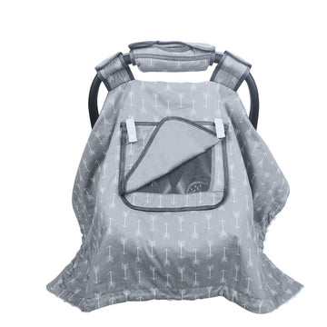 Car Seat Covers For Babies Boy Girl, Carseat Canopy For Newborn Carrier, 2 Layers Windows Of Mesh/Fabric, No Shifting On Carrier