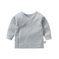 Rukosu Baby Long Sleeve Side-Snap Cotton Shirt Unisex Newborn Girls Boys Kimono Tee Shirts Top Grey New Born