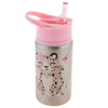 Stephen Joseph Stainless Steel Water Bottles, 18 OZ, Straw lid, Reusable tumbler, Insulated, Leopard